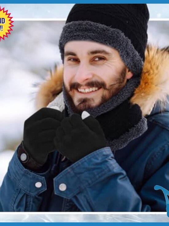 192-Piece Winter Beanie Glove Scarf Earmuff Set Touchscreen Compatible